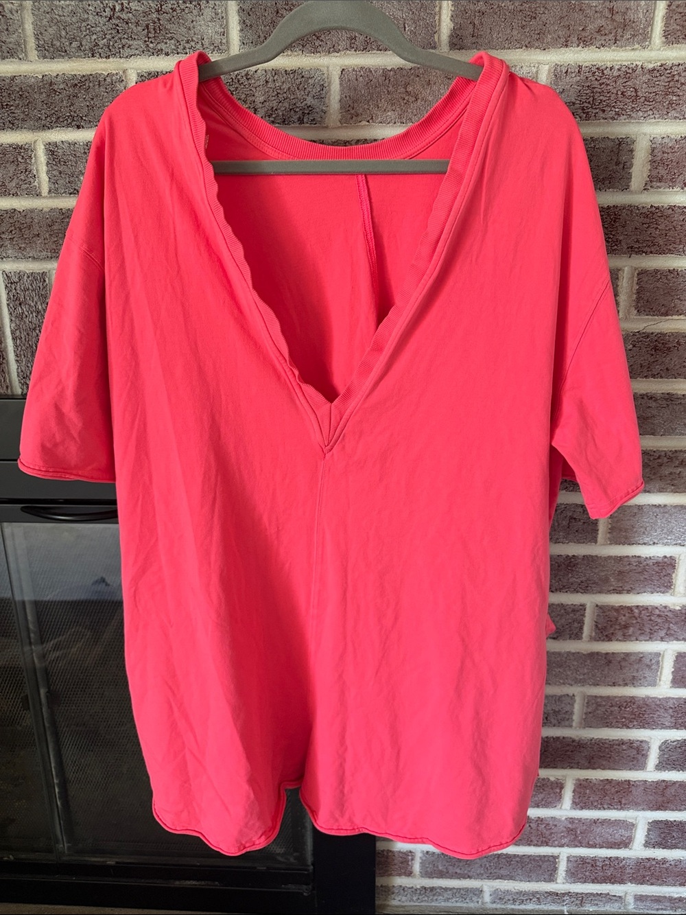 FP Movement by Free People Bright Coral Pink V-Neck Romper